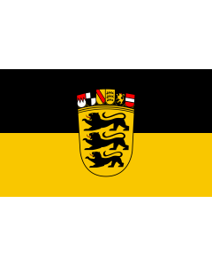Fahne: Flagge: Baden-Württemberg  state, greater arms