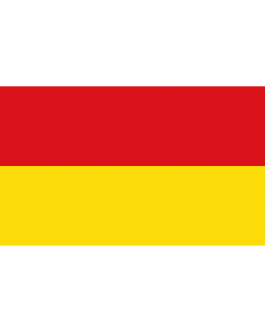 Fahne: Flagge: Stadt Paderborn  Die Flagge der Stadt Paderborn zeigt die Farben Rot und Gold in zwei gleich breiten Längsstreifen