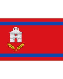 Fahne: Flagge: Chalamera | Chalamera-Huesca-Spain | Chalamera-Huesca Paño rojo de proporción 2/3, con dos franjas horizontales