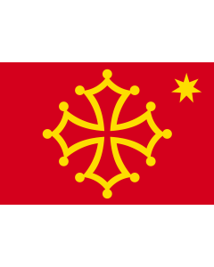 Fahne: Flagge: Occitania  with star | Occitania | L Occitanie avec étoile | Banniel Okitania | Bandièra occitana amb l estela | Прапор історико-культурного регіону Окситанія  Франція