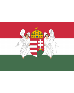 Fahne: Flagge: Hungary  1867-1918 | A variant of the flag of the Kingdom of Hungary used between 6 November 1915 to 29 November 1918 | A Magyar Királyság 1915. november 6. és 1918. november 29. között használt zászlajának egyik változata