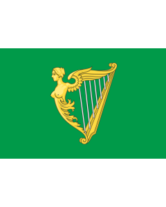 Fahne: Flagge: Green harp flag of Ireland | A traditional green harp flag of Ireland with a slightly different harp from File Arms of Ireland  Historical