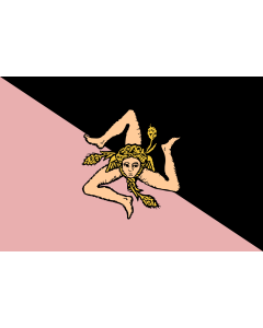 Fahne: Flagge: Sicily  pink and black | Sicilian flag - Pink and black version  featuring US Città di Palermo colours