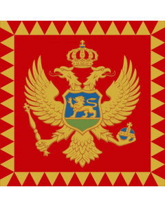Fahne: Flagge: Presidential Standard of Montenegro | Standard of the President of Montenegro  on land | Predsjednika Crne Gore  na kopnu | Predsjednička zastava Predsjednika Crne Gore  na kopnu | Барјак Предсједника Црне Горе  на копну  / Barjak Predsjedn