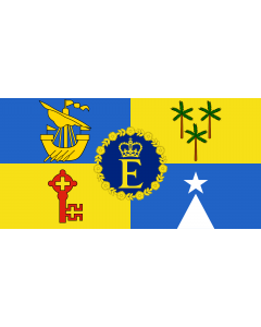 Fahne: Flagge: Royal Standard of Mauritius | Queen Elizabeth II s personal flag for Mauritius | Étendard royal de Maurice