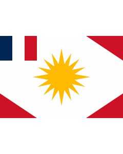 Fahne: Flagge: Latakiya-sanjak-Alawite-state-French-colonial | One form of the flag of the Sanjak of Latakiya or Alawite state in northwest Syria under French colonial rule | Territoire autonome des Alaouites