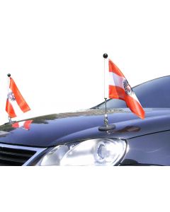  Paar  magnetisch haftender Autofahnen-Ständer Diplomat-1.30 Österreich mit Dienst-Wappen 