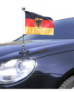 Magnetisch haftende Auto-Flagge Diplomat-1-Chrome Deutschland mit Dienst-Wappen