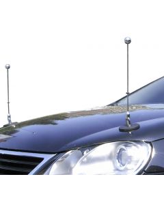  Paar  magnetisch haftender Autofahnen-Ständer Diplomat-1-Chrome 